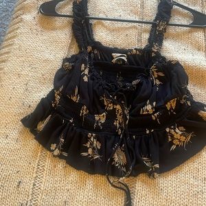 black floral crop top